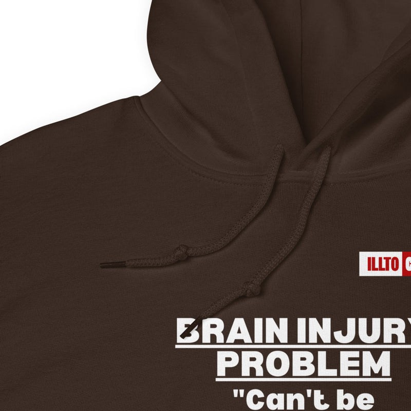 Dark Chocolate Hoodie Detail 1 - ILLTOCHILL Brain injury problem 'can't understand from outside, can't explain from inside' TBI support gift Unisex Hoodie.