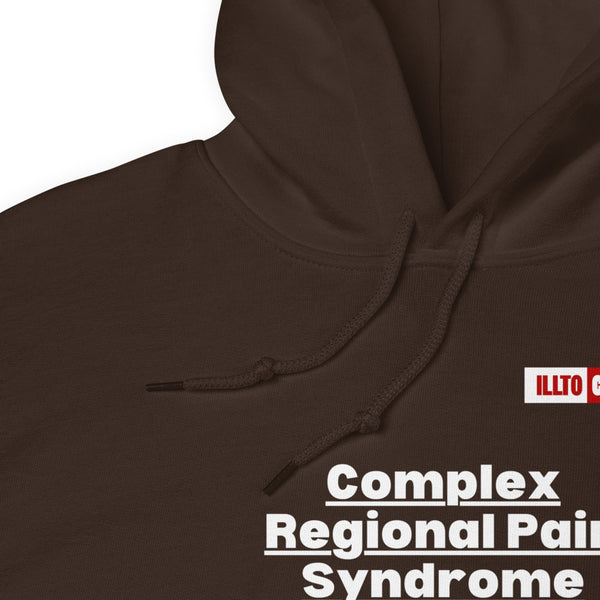 Dark Chocolate Hoodie Detail 1 - ILLTOCHILL Complex regional pain syndrome Awareness 'Pain Make You Feel Alive' CRPS gift Unisex Hoodie.