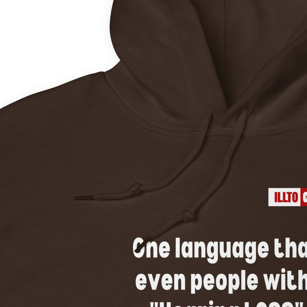 Dark Chocolate Hoodie Detail 1 - ILLTOCHILL Hearing loss support hearing impaired educational gift Unisex Hoodie.