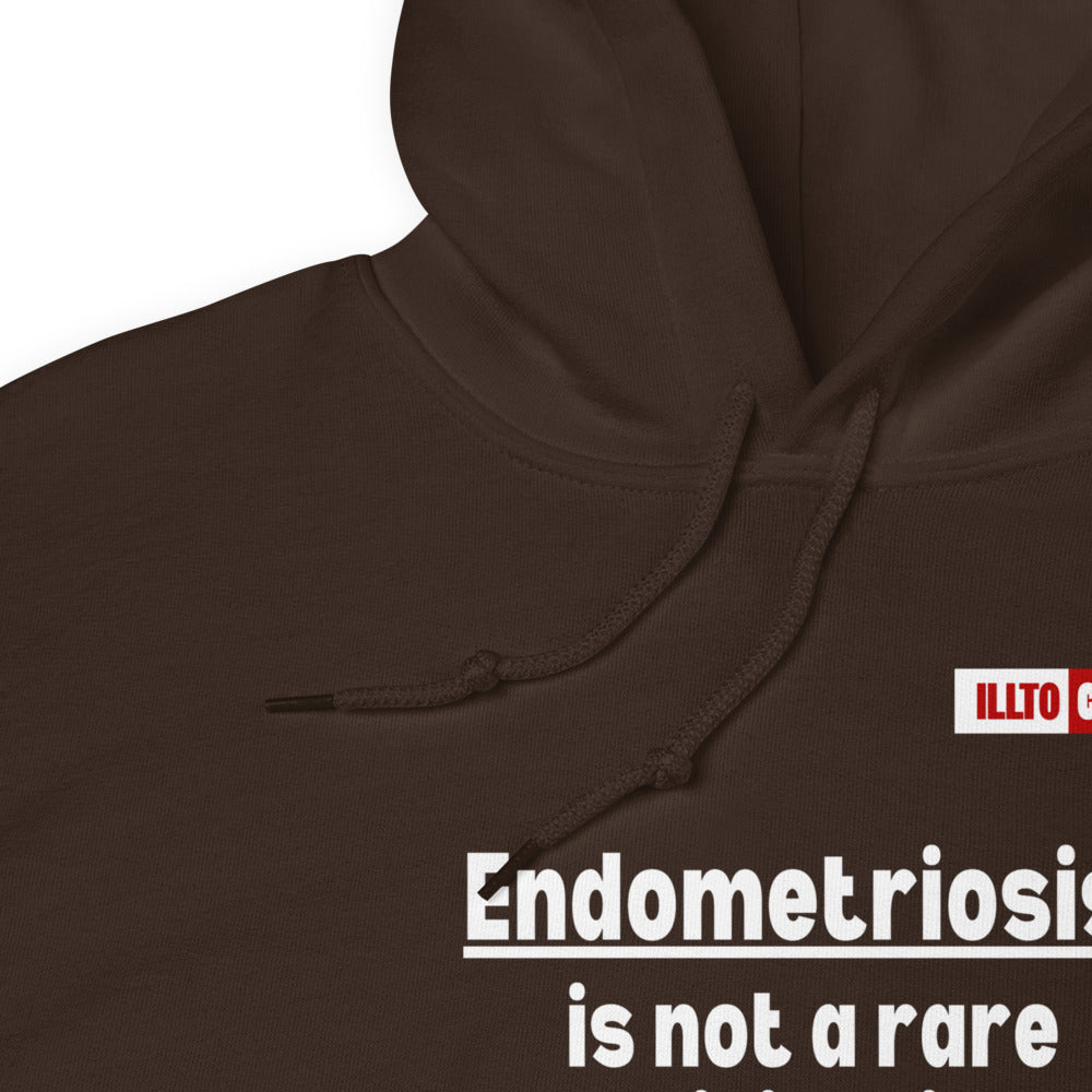 Dark Chocolate Hoodie Detail 1 - ILLTOCHILL Endometriosis awareness educational quote endo gift Unisex Hoodie.