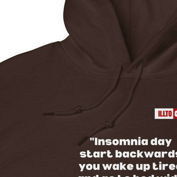 Dark Chocolate Hoodie Detail 1 - ILLTOCHILL Isomnia awareness funny insomnia sleep schedule gift Unisex Hoodie.