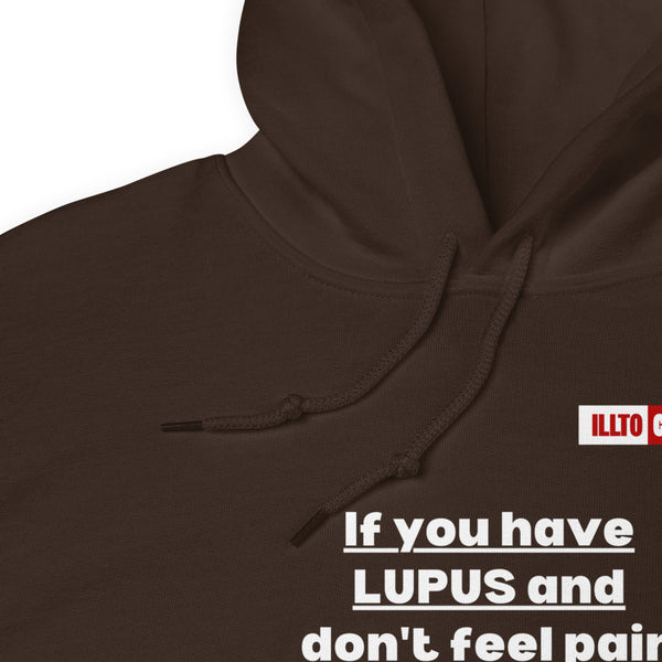 Dark Chocolate Hoodie Detail 1 - ILLTOCHILL Lupus Pain awareness sarcastic lupus gift for autoimmune disease Unisex Hoodie.