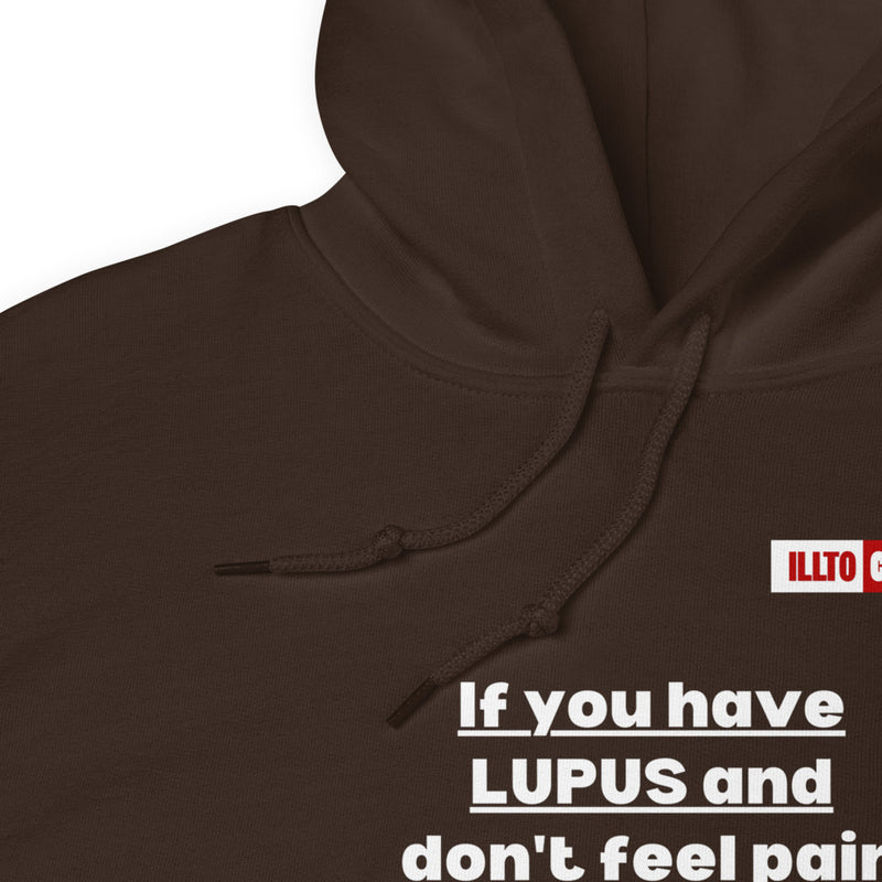 Dark Chocolate Hoodie Detail 1 - ILLTOCHILL Lupus Pain awareness sarcastic lupus gift for autoimmune disease Unisex Hoodie.