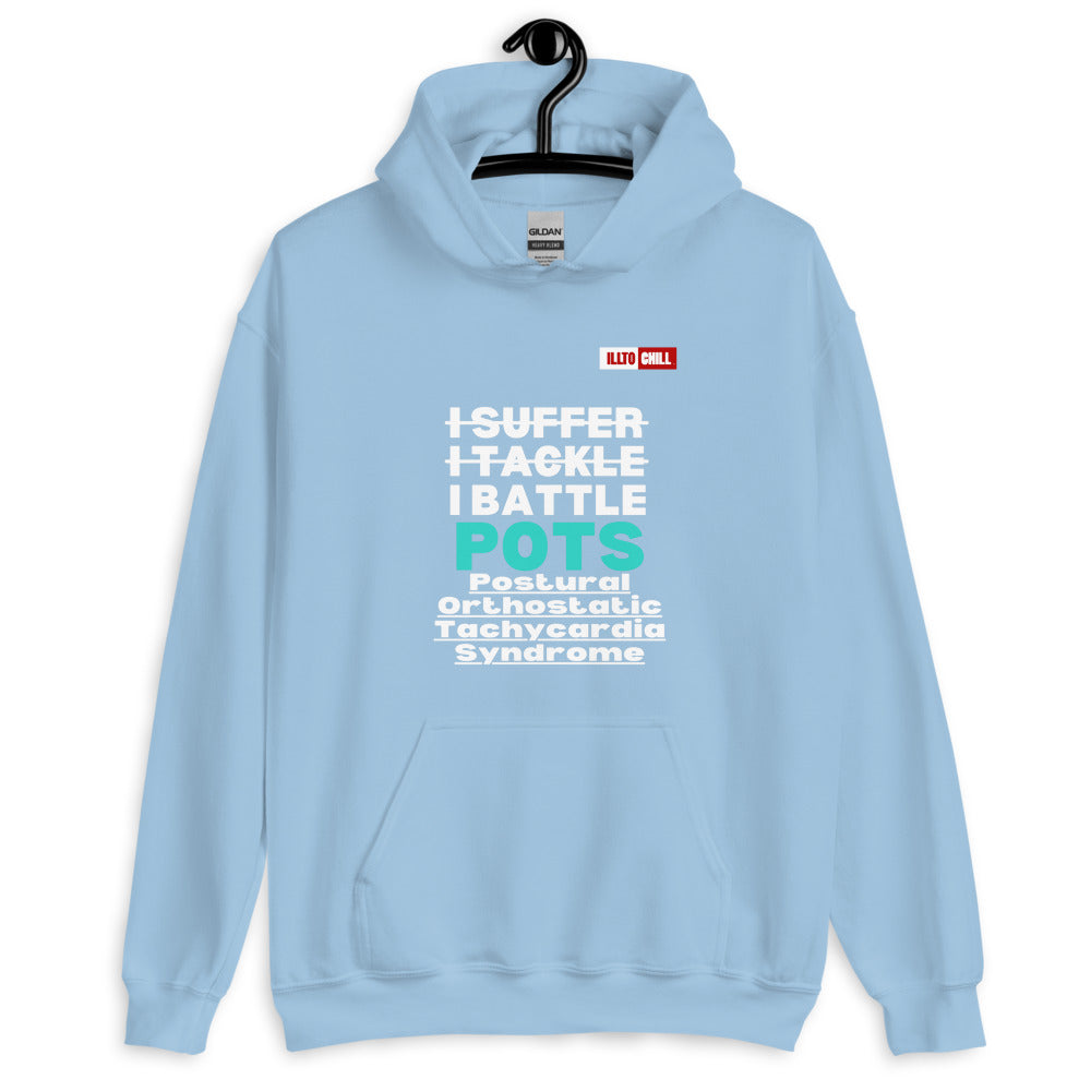 Light Blue Hoodie Front 2 - ILLLTOCHILL Postural orthostatic tachycardia syndrome warrior gift, POTS awareness gift Unisex Hoodie