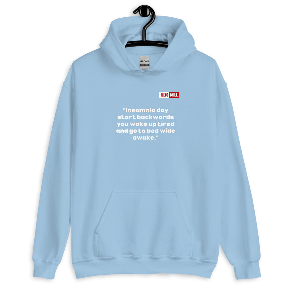 Light Blue Hoodie Front 2 - ILLTOCHILL Isomnia awareness funny insomnia sleep schedule gift Unisex Hoodie.
