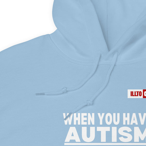 Light Blue Hoodie Detail 1 - ILLTOCHILL Autism awareness 'Ordinary activities take extraordinary efforts' autistic support gift Unisex Hoodie