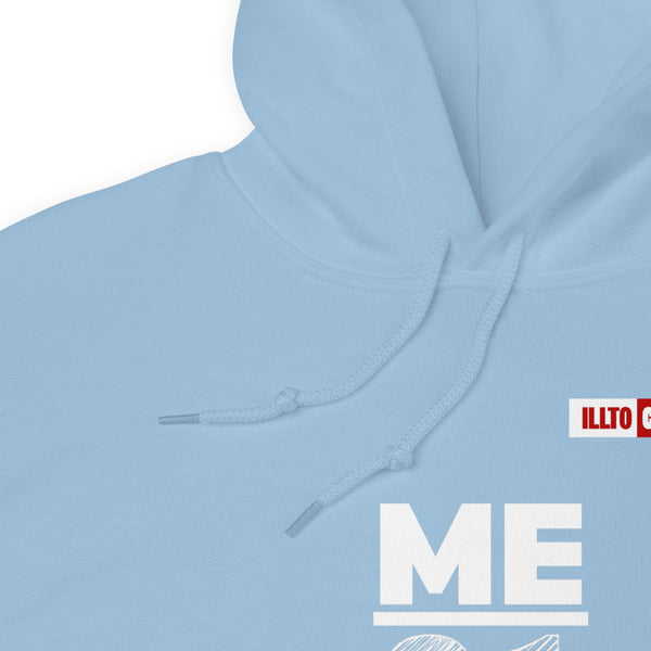 Light Blue Hoodie Detail 1 - ILLTOCHILL Endometriosis warrior 'Me vs Endo' Endometriosis awareness gift Unisex Hoodie.