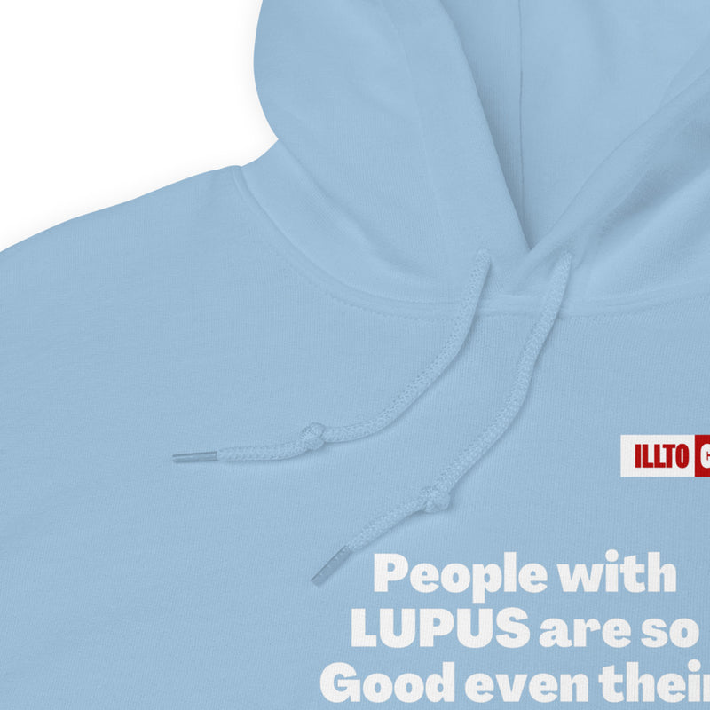 Light Blue Hoodie Detail 1 - ILLTOCHILL Lupus awareness 'Immune system cannot have enought' funny lupus gift Unisex Hoodie.