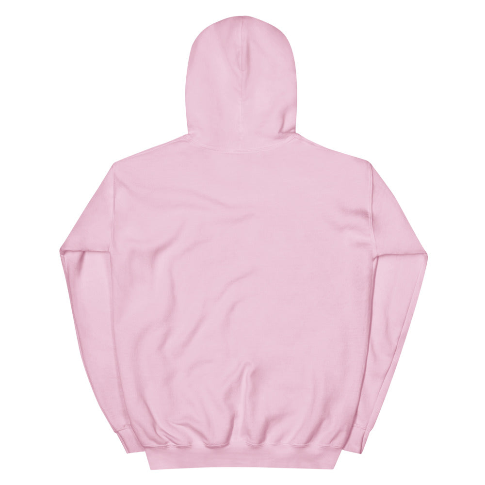 Light Pink Hoodie Back 1 - ILLTOCHILL Fibromyalgia awareness 'Battery Low' funny fibro gift Unisex Hoodie.