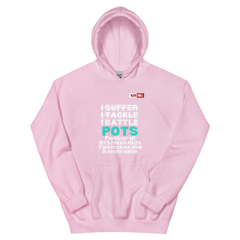 Light Pink Hoodie Front 1 - ILLLTOCHILL Postural orthostatic tachycardia syndrome warrior gift, POTS awareness gift Unisex Hoodie