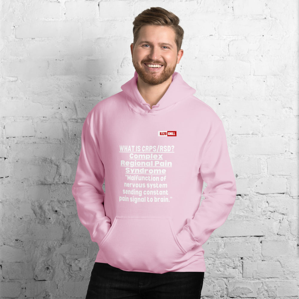 Light Pink Hoodie Front 3 - ILLTOCHILL Complex regional pain syndrome awareness 'Nervous system Malfunction' crpsrsd gift Unisex Hoodie.