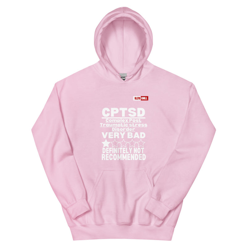 Light Pink Hoodie Front 1 - ILLTOCHILL CPTSD Review, Complex post traumatic stress disorder sarcastic gift Unisex Hoodie.