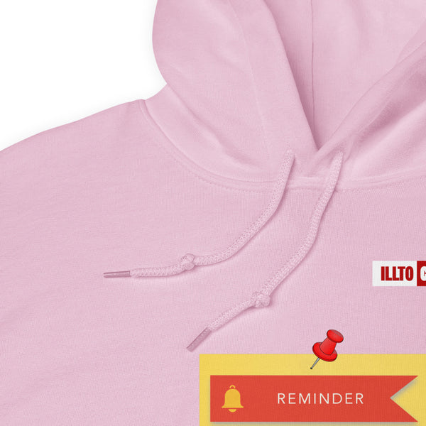 Light Pink Hoodie Detail 1 - ILLTOCHILL Asthma Reminder quote, Asthma awareness Gift Unisex Hoodie