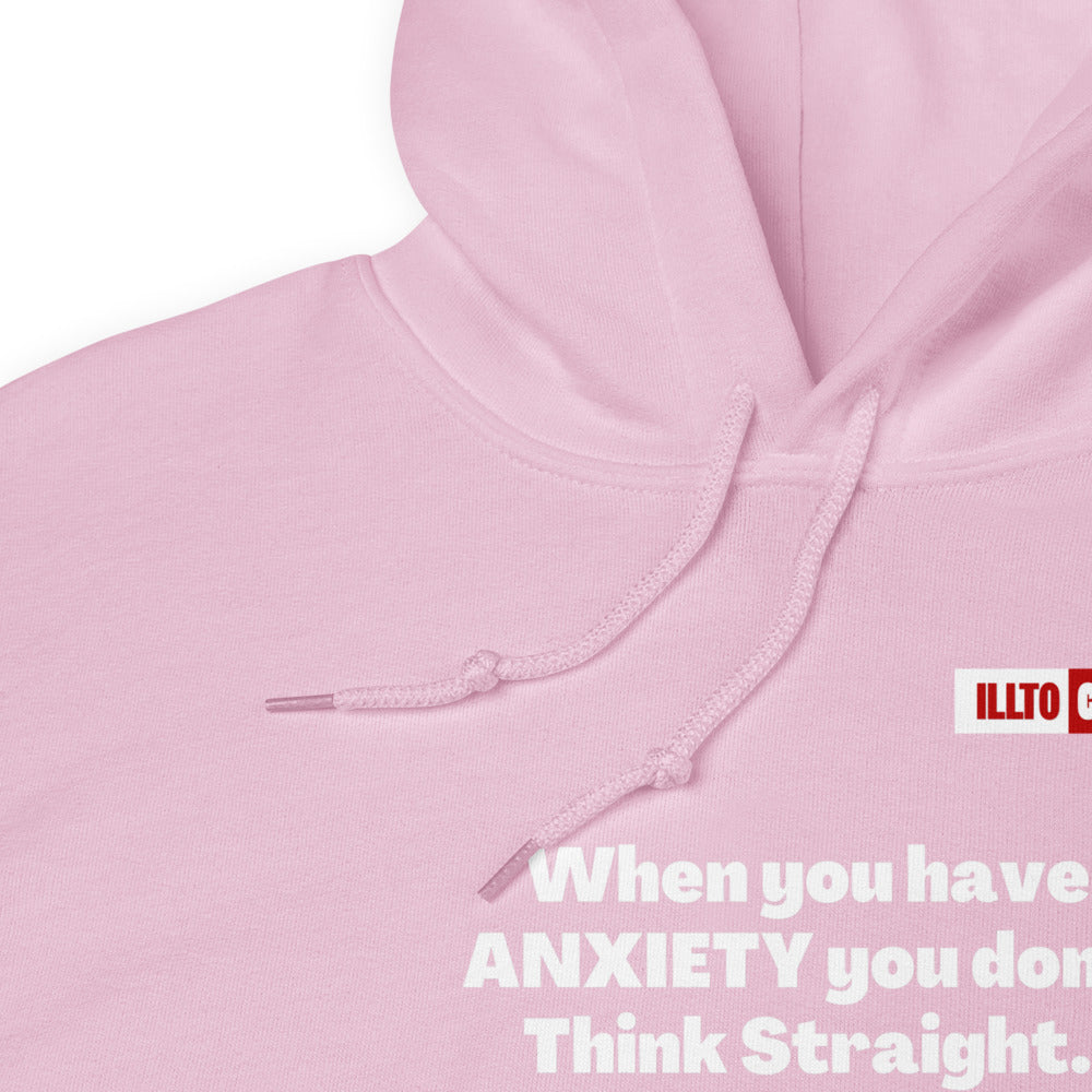 Light Pink Hoodie Detail 1 - ILLTOCHILL 'Anxiety though pattern' funny anxiety awareness gift Unisex Hoodie