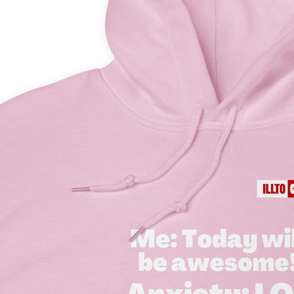 Light Pink Hoodie Detail 1 - ILLTOCHILL Anxiety Awareness, Funny Anxiety Internal Dailouge gift Unisex Hoodie