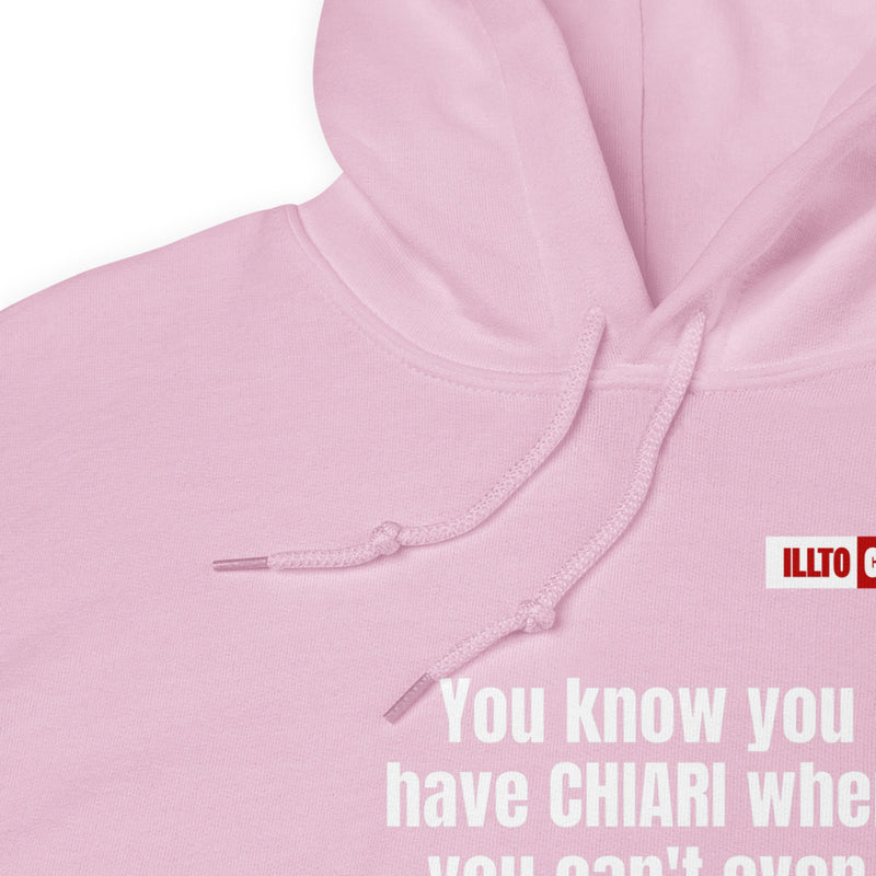 Light Pink Hoodie Detail 1 - ILLTOCHILL CM Chiari Malformation struggles quote gift Unisex Hoodie.