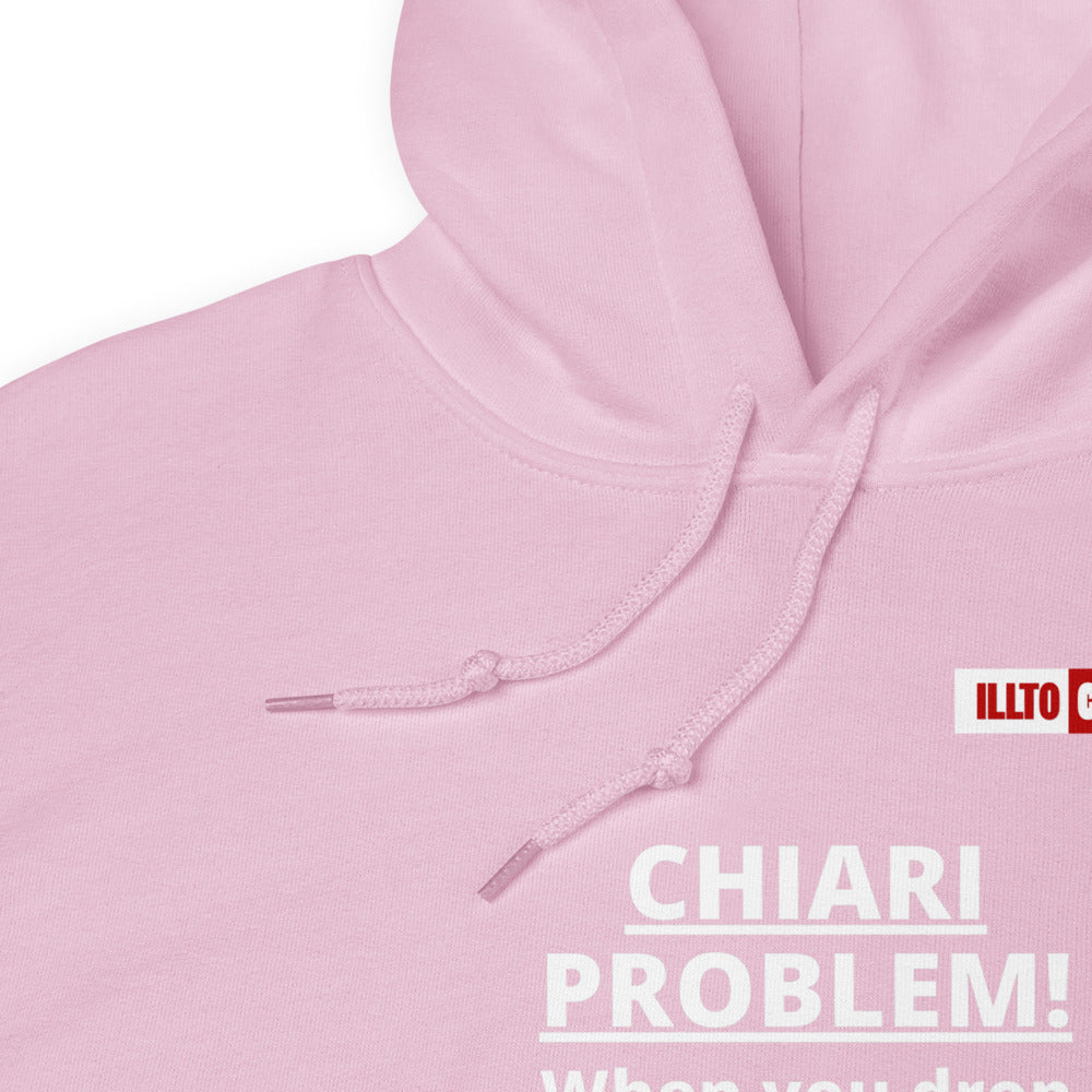 Light Pink Hoodie Detail 1 - ILLTOCHILL CHIARI malformation problem awareness educational CM gift Unisex Hoodie.