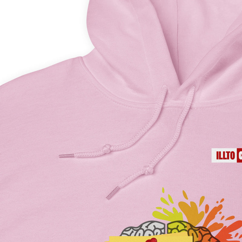 Light Pink Hoodie Detail 1 - ILLTOCHILL CPTSD 'Out of order' Complex post traumatic stress disorder Awareness gift Unisex Hoodie.