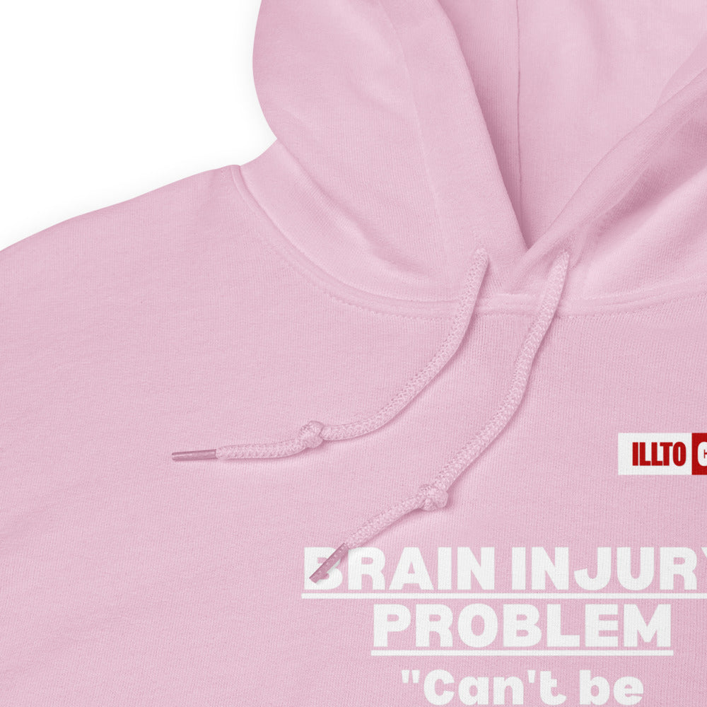 Light Pink Hoodie Detail 1 - ILLTOCHILL Brain injury problem 'can't understand from outside, can't explain from inside' TBI support gift Unisex Hoodie.