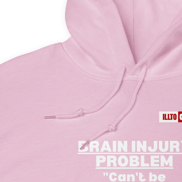 Light Pink Hoodie Detail 1 - ILLTOCHILL Brain injury problem 'can't understand from outside, can't explain from inside' TBI support gift Unisex Hoodie.