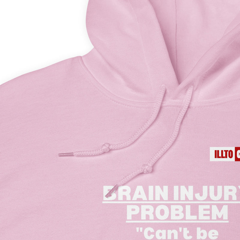 Light Pink Hoodie Detail 1 - ILLTOCHILL Brain injury problem 'can't understand from outside, can't explain from inside' TBI support gift Unisex Hoodie.