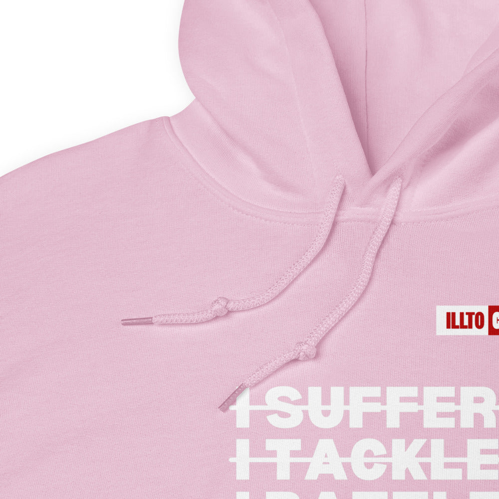 Light Pink Hoodie Detail 1 - ILLTOCHILL Complex regional pain syndrome awareness 'I battle CRPS' support gift Unisex Hoodie.