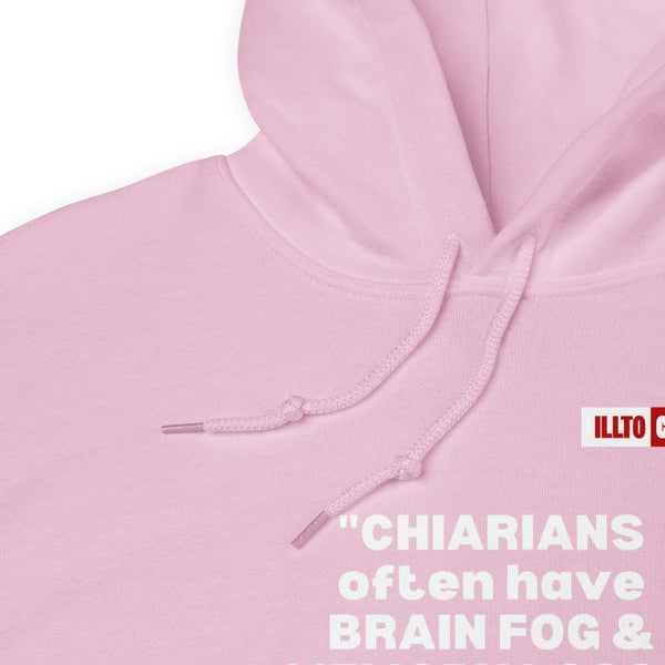 Light Pink Hoodie Detail 1 - ILLTOCHILL CM Chiari Malformation Awareness, Chiarian funny Gift Unisex Hoodie.