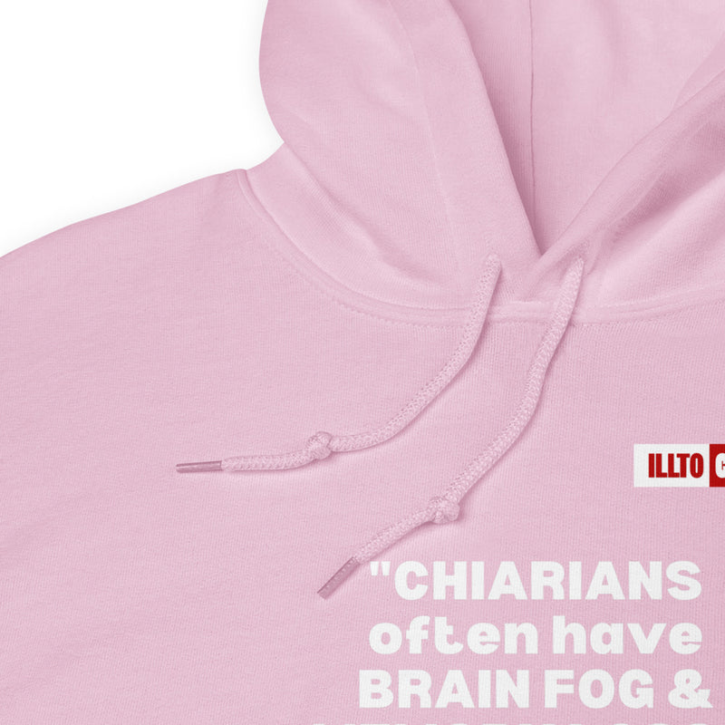 Light Pink Hoodie Detail 1 - ILLTOCHILL CM Chiari Malformation Awareness, Chiarian funny Gift Unisex Hoodie.