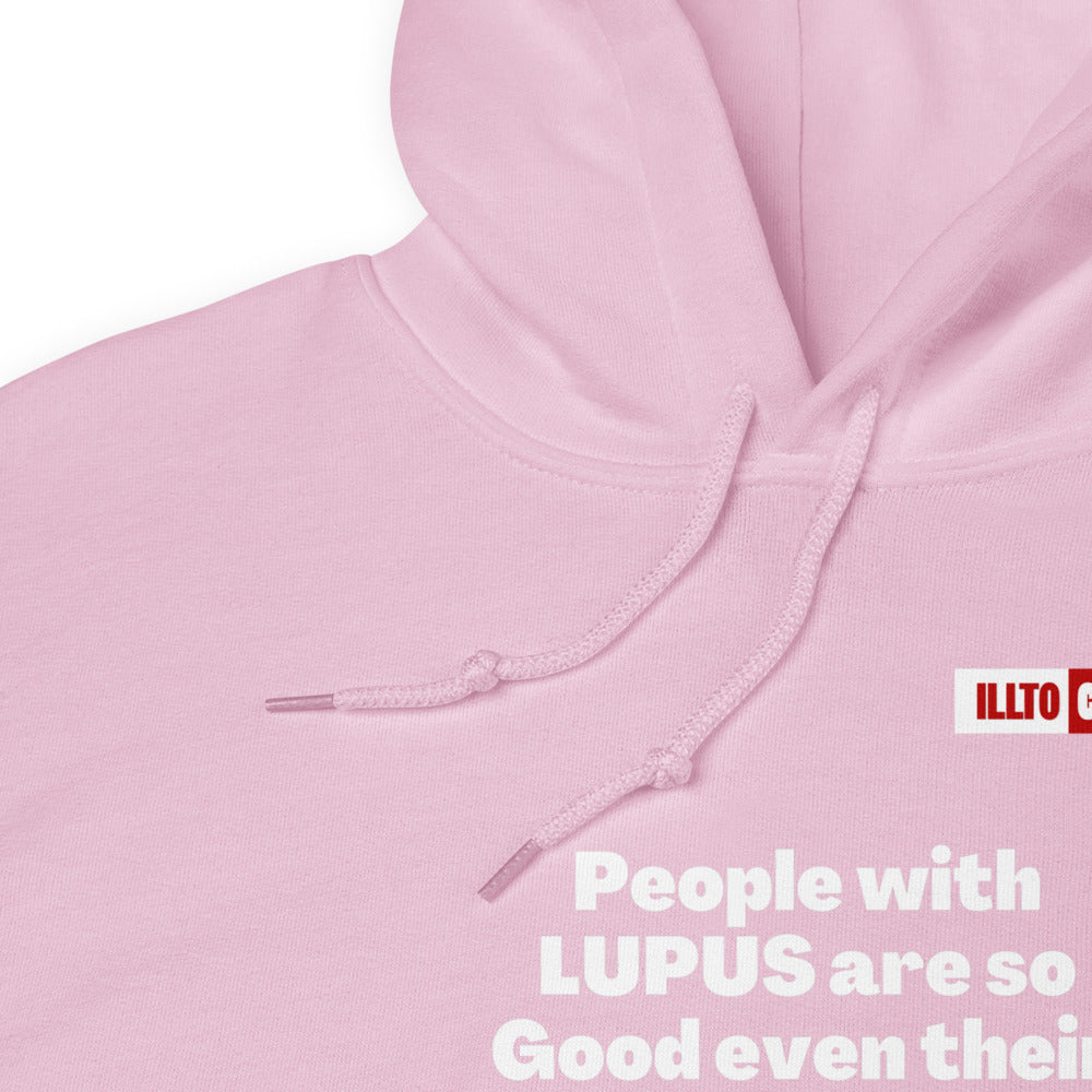 Light Pink Hoodie Detail 1 - ILLTOCHILL Lupus awareness 'Immune system cannot have enought' funny lupus gift Unisex Hoodie.