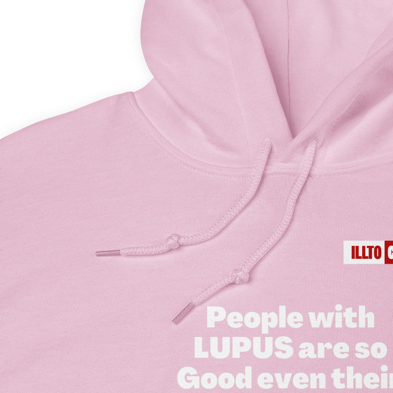 Light Pink Hoodie Detail 1 - ILLTOCHILL Lupus awareness 'Immune system cannot have enought' funny lupus gift Unisex Hoodie.
