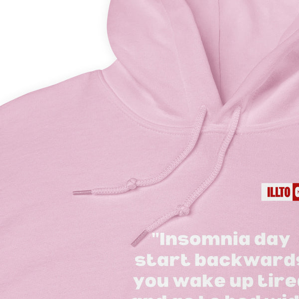 Light Pink Hoodie Detail 1 - ILLTOCHILL Isomnia awareness funny insomnia sleep schedule gift Unisex Hoodie.