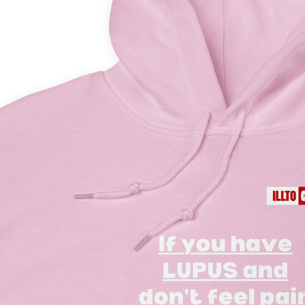 Light Pink Hoodie Detail 1 - ILLTOCHILL Lupus Pain awareness sarcastic lupus gift for autoimmune disease Unisex Hoodie.