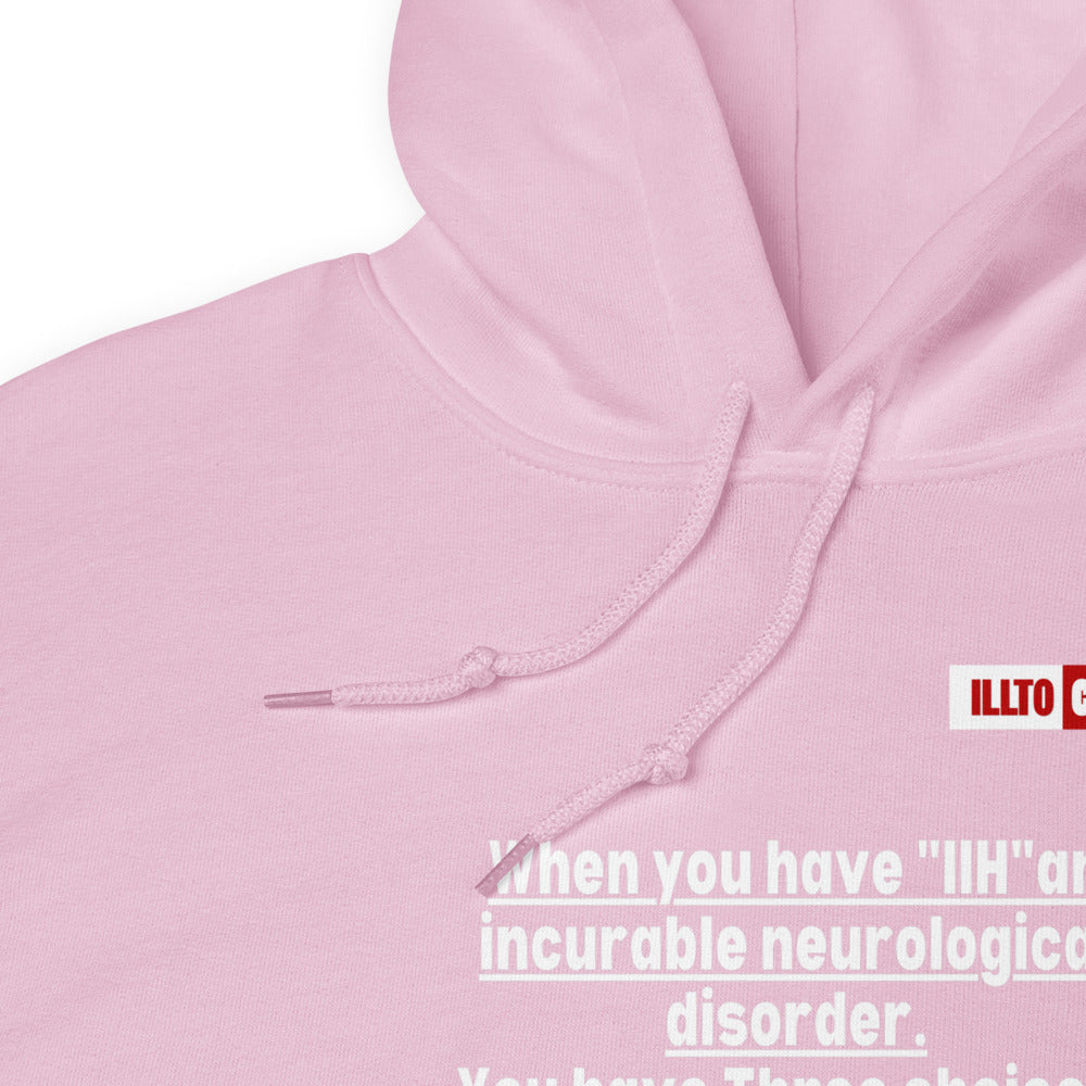 Light Pink Hoodie Detail 1 - ILLTOCHILL Idiopathic intracranial hypertension 'Neurological disorder' IIH fighter gift Unisex Hoodie.