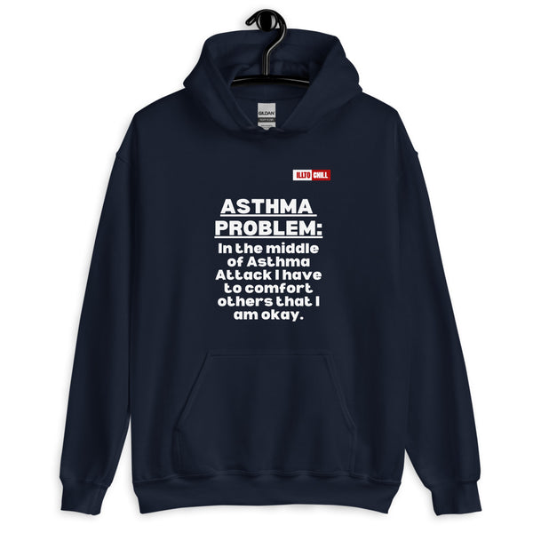 Navy Hoodie Front 2 - ILLTOCHILL Asthma awareness' Asthma problem' funny gift Unisex Hoodie