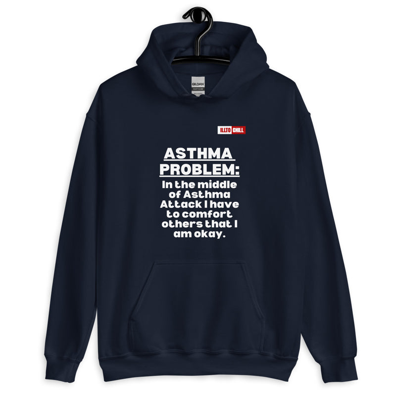 Navy Hoodie Front 2 - ILLTOCHILL Asthma awareness' Asthma problem' funny gift Unisex Hoodie