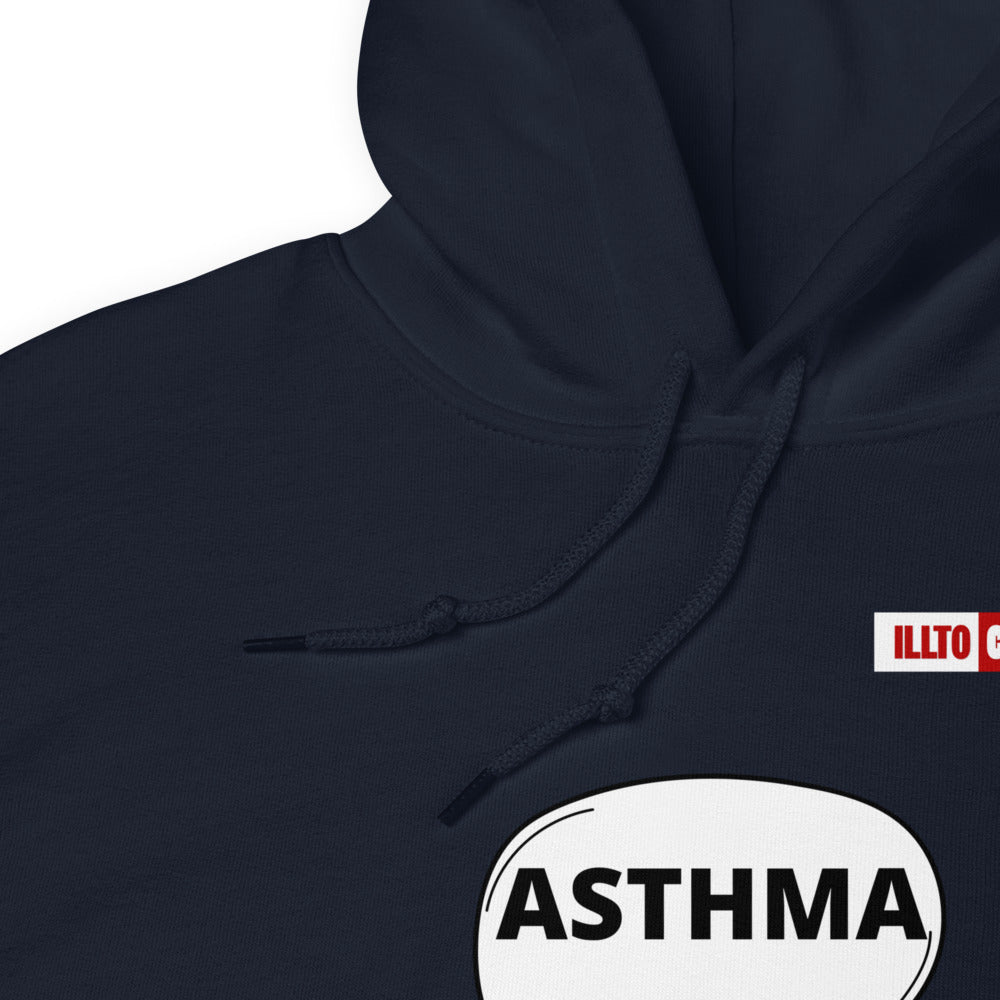 Navy Hoodie Detail 1 - ILLTOCHILL Asthma awareness 'It is a suffocating idea' asthma sarcastic gift Unisex Hoodie