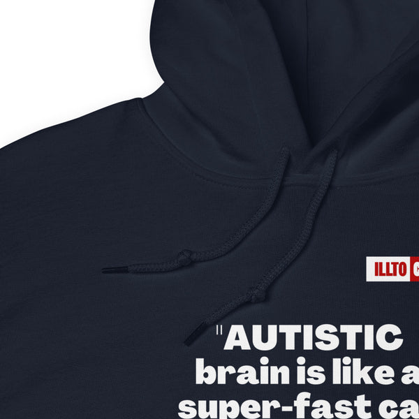 Navy Hoodie Detail 1 - ILLTOCHILL Autism awareness 'How the Autistic brain works' autism acceptance gift Unisex Hoodie