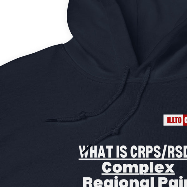 Navy Hoodie Detail 1 - ILLTOCHILL Complex regional pain syndrome awareness 'Nervous system Malfunction' crpsrsd gift Unisex Hoodie.