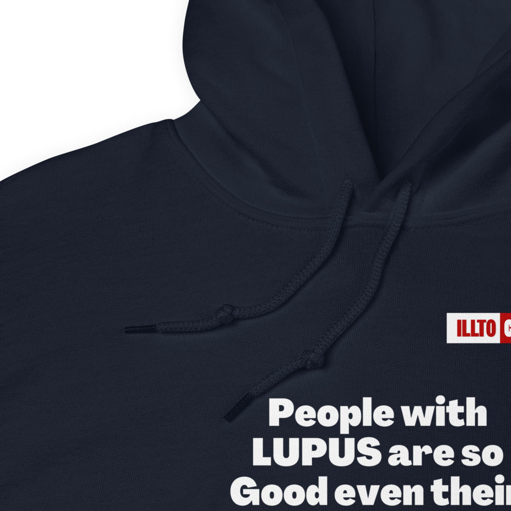 Navy Hoodie Detail 1 - ILLTOCHILL Lupus awareness 'Immune system cannot have enought' funny lupus gift Unisex Hoodie.