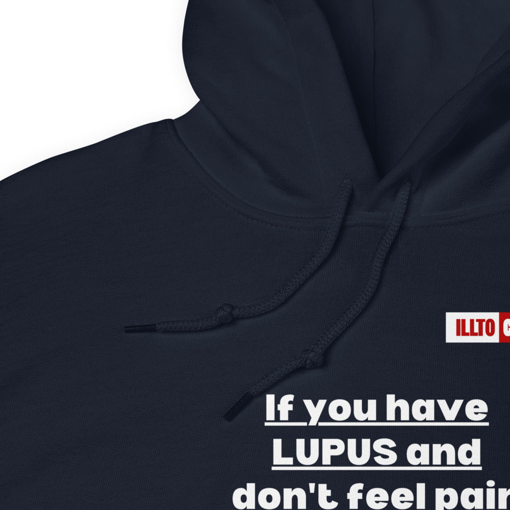 Navy Hoodie Detail 1 - ILLTOCHILL Lupus Pain awareness sarcastic lupus gift for autoimmune disease Unisex Hoodie.