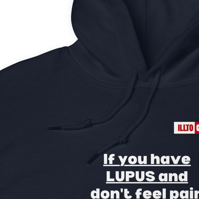 Navy Hoodie Detail 1 - ILLTOCHILL Lupus Pain awareness sarcastic lupus gift for autoimmune disease Unisex Hoodie.
