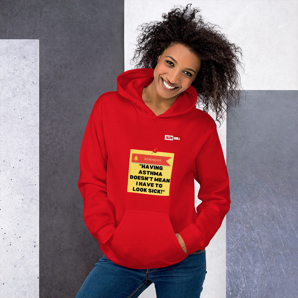 Red Hoodie Front 4 - ILLTOCHILL Asthma Reminder quote, Asthma awareness Gift Unisex Hoodie