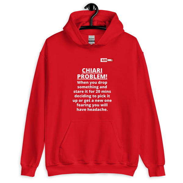 Red Hoodie Front 2 - ILLTOCHILL CHIARI malformation problem awareness educational CM gift Unisex Hoodie.
