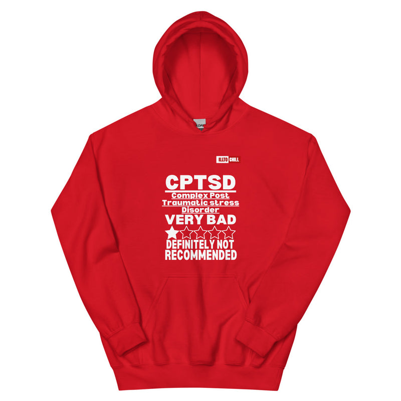 Red Hoodie Front 1 - ILLTOCHILL CPTSD Review, Complex post traumatic stress disorder sarcastic gift Unisex Hoodie.