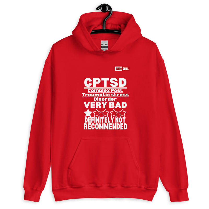 Red Hoodie Front 2 - ILLTOCHILL CPTSD Review, Complex post traumatic stress disorder sarcastic gift Unisex Hoodie.