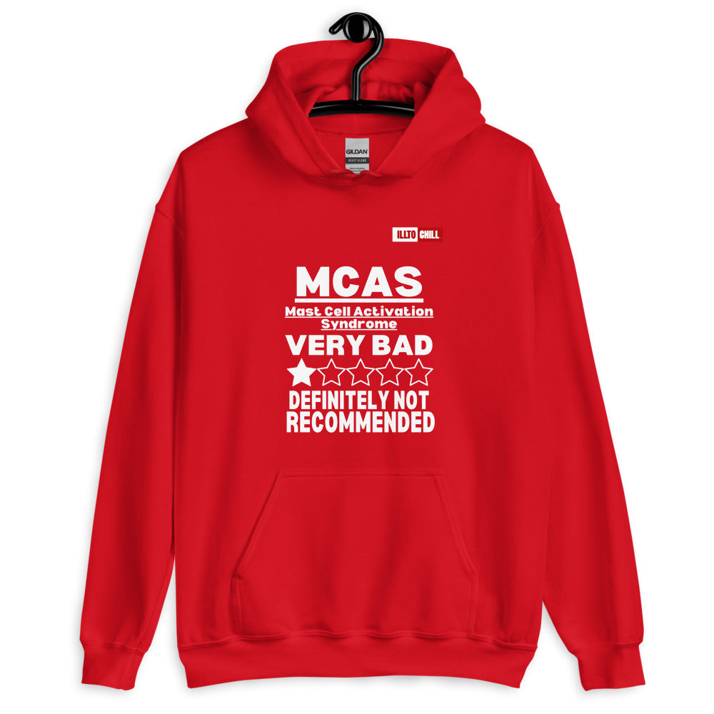 Red Hoodie Front 2 - ILLTOCHILL Mast cell activation syndrome awareness 'MCAS Review' funny gift Unisex Hoodie.