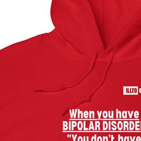 Red Hoodie Detail 1 - ILLTOCHILL Bipolar disorder 'Mood Bungee Jumping' funny bipolar gift Unisex Hoodie