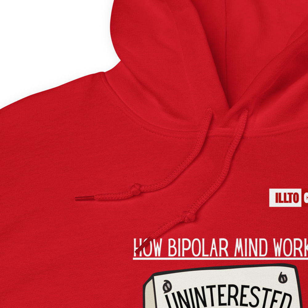 Red Hoodie Detail 1 - ILLTOCHILL Bipolar disorder awareness 'How bipolar mind works' sarcastic gift Unisex Hoodie