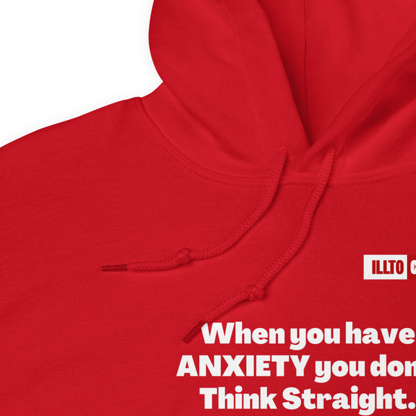 Red Hoodie Detail 1 - ILLTOCHILL 'Anxiety though pattern' funny anxiety awareness gift Unisex Hoodie