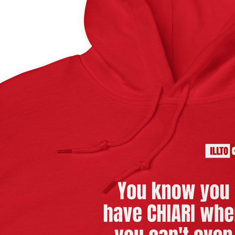 Red Hoodie Detail 1 - ILLTOCHILL CM Chiari Malformation struggles quote gift Unisex Hoodie.